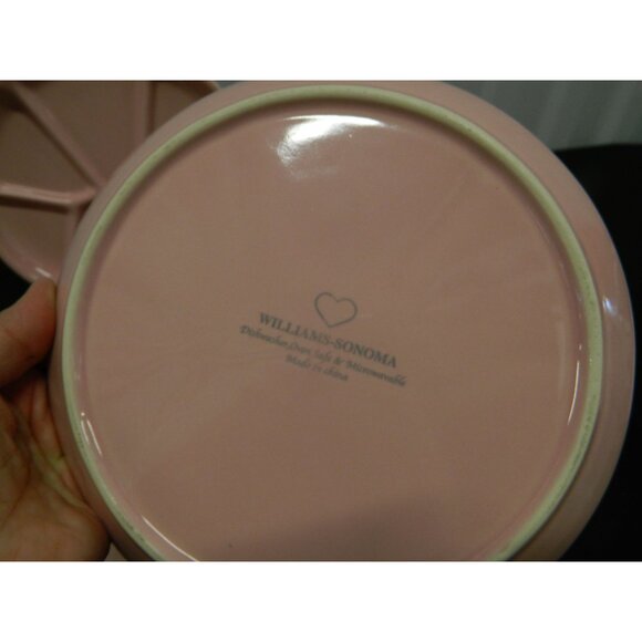 Williams Sonoma Varages France Appetizer Fondue Plate Set 3 Thick Pink Pastel - Picture 4 of 10